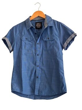 Eighty Eight | Like new blue short sleeve casual button down shirt size 14